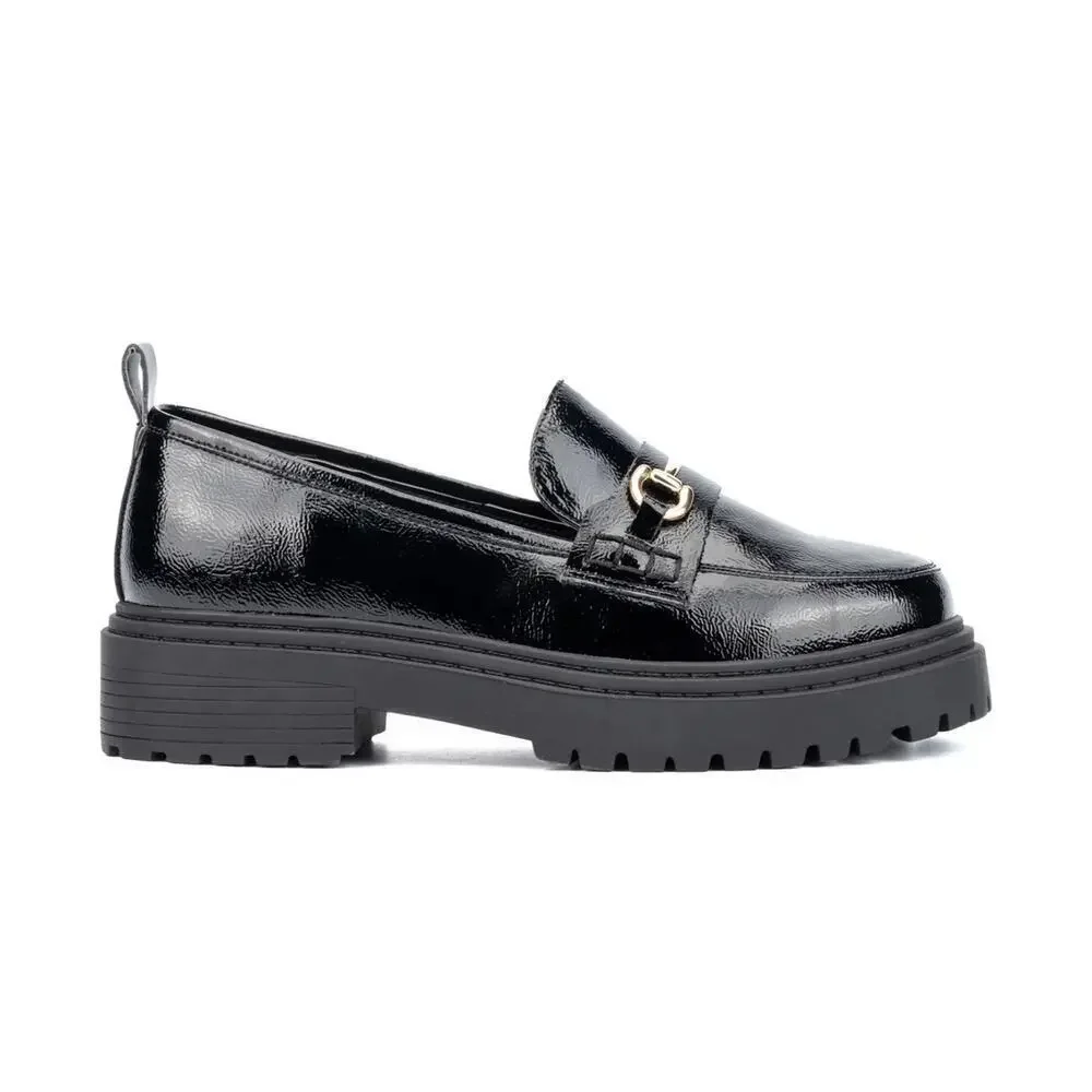 Fashion to Figure Indigo Women’s Wide Width Horsebit Black Loafers size 11